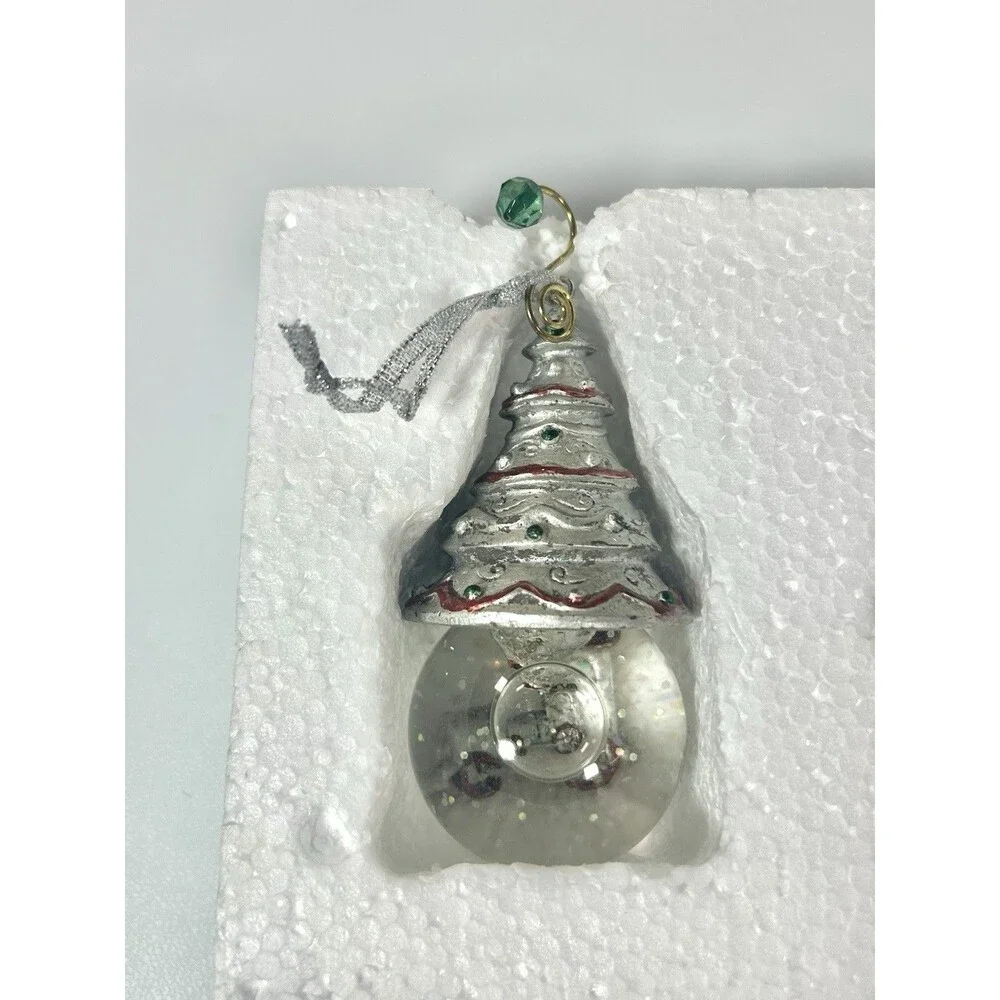 Snow Globe Ornaments Holiday Wishes Set of Three Christmas Tree By Towle